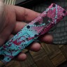 Microtech Knives Combat Troodon Gen III D/E Light Blue/Pink Splatter Signature Series 1142-1LBPKBKSPLS