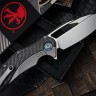 Microtech Matrix Titanium w/ Carbon Fiber Scales & Blue Ti Pivot Collars w/ Hand Satin M390 165C-4CFTI