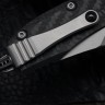 Microtech Matrix Titanium w/ Carbon Fiber Scales & Blue Ti Pivot Collars w/ Hand Satin M390 165C-4CFTI