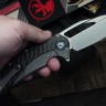 Microtech Matrix Titanium w/ Carbon Fiber Scales & Blue Ti Pivot Collars w/ Hand Satin M390 165C-4CFTI