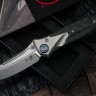 Microtech Knives Socom Bravo Mini S/E Bead Blast Standard w/ Blue Ti Pivot Collars & Carbon Fiber Scales 260M-7CFTI
