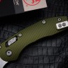 Microtech Knives Manual Stitch RAM LOK Fluted OD Green Aluminum & Partial Serrated M390MK 169RL-11FLOD