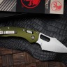 Microtech Knives Manual Stitch RAM LOK Fluted OD Green Aluminum & Partial Serrated M390MK 169RL-11FLOD