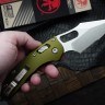 Microtech Knives Manual Stitch RAM LOK Fluted OD Green Aluminum & Partial Serrated M390MK 169RL-11FLOD