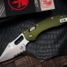 Microtech Knives Manual Stitch RAM LOK Fluted OD Green Aluminum & Partial Serrated M390MK 169RL-11FLOD