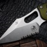 Microtech Knives Manual Stitch RAM LOK Fluted OD Green Aluminum & Partial Serrated M390MK 169RL-11FLOD