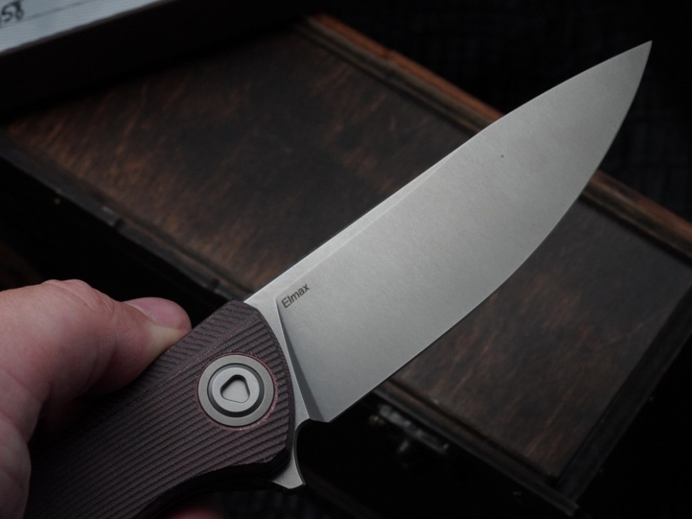 Shirogorov F95 Ursus Maroon Micarta (ELMAX, Ti, MRBS)