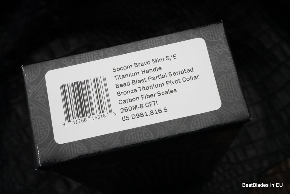 Microtech Knives Socom Bravo Mini S/E Partial Serrated Bead Blast Standard w/ Blue Ti Pivot Collars & Carbon Fiber Scales 260M-8CFTI