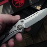 Microtech Knives Socom Bravo Mini S/E Partial Serrated Bead Blast Standard w/ Blue Ti Pivot Collars & Carbon Fiber Scales 260M-8CFTI