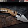 Microtech Knives Manual Stitch RAM LOK Fluted Tan Aluminum & Partial Serrated M390MK 169RL-11FLTA