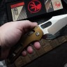 Microtech Knives Manual Stitch RAM LOK Fluted Tan Aluminum & Partial Serrated M390MK 169RL-11FLTA