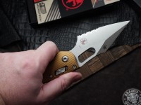 Microtech Knives Manual Stitch RAM LOK Fluted Tan Aluminum &amp; Partial Serrated M390MK 169RL-11FLTA