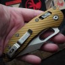 Microtech Knives Manual Stitch RAM LOK Fluted Tan Aluminum & Partial Serrated M390MK 169RL-11FLTA