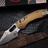 Microtech Knives Manual Stitch RAM LOK Fluted Tan Aluminum & Partial Serrated M390MK 169RL-11FLTA