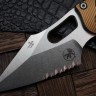 Microtech Knives Manual Stitch RAM LOK Fluted Tan Aluminum & Partial Serrated M390MK 169RL-11FLTA
