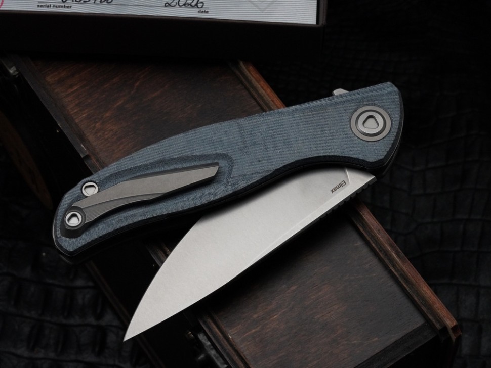 Shirogorov F95 Ursus Blue Micarta (ELMAX, Ti, MRBS)