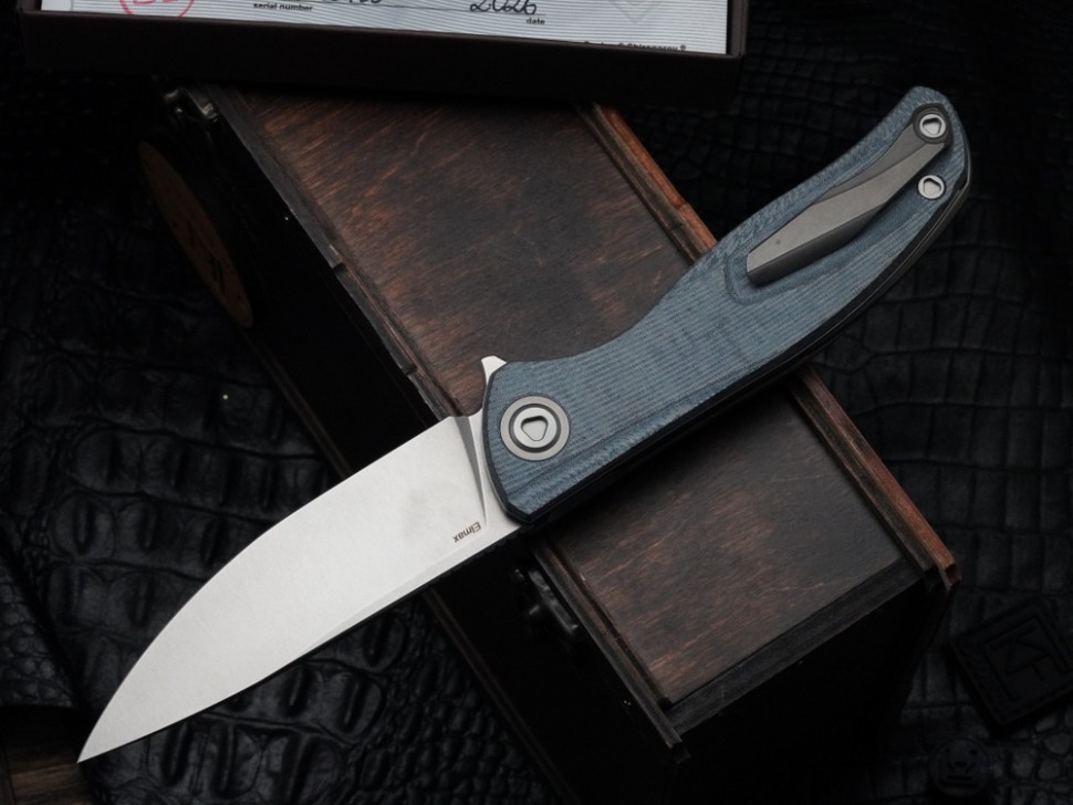 Shirogorov F95 Ursus Blue Micarta (ELMAX, Ti, MRBS)