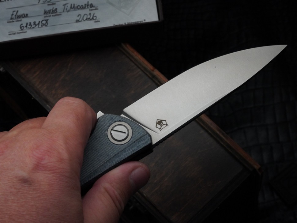 Shirogorov F95 Ursus Blue Micarta (ELMAX, Ti, MRBS)