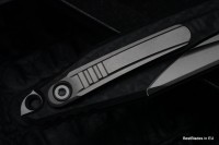 Microtech Knives Socom Bravo Mini Tanto Partial Serrated Bead Blast Standard w/ Blue Ti Pivot Collars &amp; Carbon Fiber Scales 261M-8CFTI