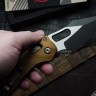 Microtech Knives Manual Stitch RAM LOK Fluted Aluminum Tan Standard & Black M390MK 169RL-1FLTA