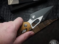 Microtech Knives Manual Stitch RAM LOK Fluted Aluminum Tan Standard &amp; Black M390MK 169RL-1FLTA