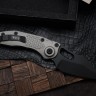 Microtech Borka Stitch Single Edge Apocalyptic Black w/ Natural Clear Handles 169-1APNC