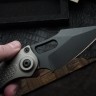 Microtech Borka Stitch Single Edge Apocalyptic Black w/ Natural Clear Handles 169-1APNC