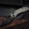 Microtech Borka Stitch Single Edge Apocalyptic Black w/ Natural Clear Handles 169-1APNC
