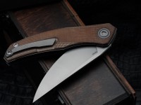 Shirogorov Ursus Q95 - Light Brown Micarta Handle - Elmax Blade - MRBS