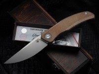 Shirogorov Ursus Q95 - Light Brown Micarta Handle - Elmax Blade - MRBS