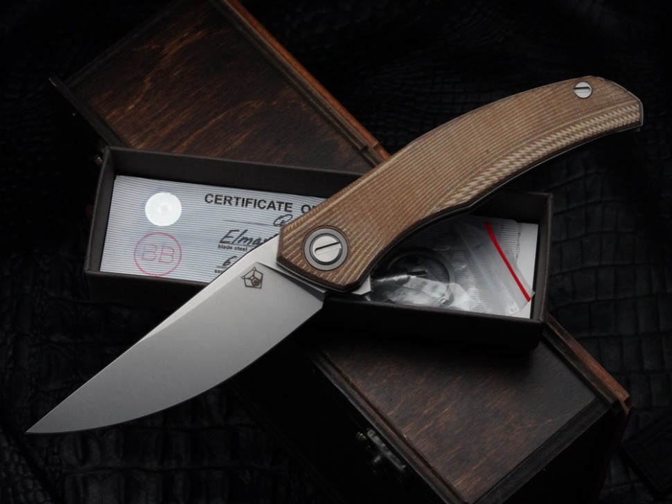 Shirogorov Ursus Q95 - Light Brown Micarta Handle - Elmax Blade - MRBS