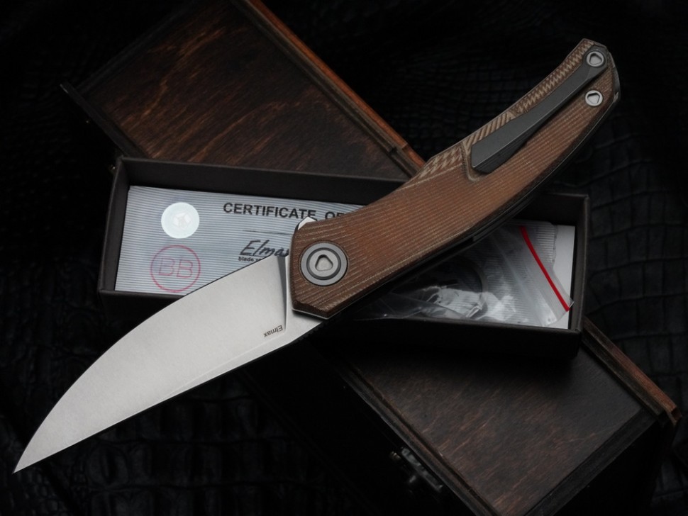 Shirogorov Ursus Q95 - Light Brown Micarta Handle - Elmax Blade - MRBS
