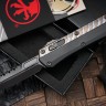 Microtech Glykon DLC Bayonet Part Serrated w/ Flamed Titanium Accents Signature Series 184-2DLCFA