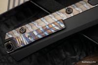 Microtech Glykon DLC Bayonet Part Serrated w/ Flamed Titanium Accents Signature Series 184-2DLCFA