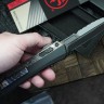 Microtech Glykon DLC Bayonet Part Serrated w/ Flamed Titanium Accents Signature Series 184-2DLCFA