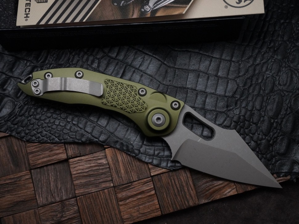 Microtech Borka Stitch Auto w/ OD Green Handles & Apocalyptic M390 169-10APOD