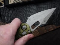 Microtech Borka Stitch Auto w/ OD Green Handles &amp; Apocalyptic M390 169-10APOD