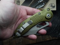 Microtech Borka Stitch Auto w/ OD Green Handles &amp; Apocalyptic M390 169-10APOD