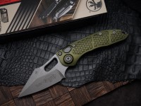 Microtech Borka Stitch Auto w/ OD Green Handles &amp; Apocalyptic M390 169-10APOD