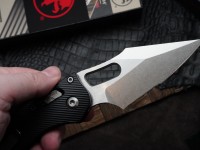 Microtech Knives Manual Stitch RAM LOK Fluted Black Aluminum &amp; Partial Serrated M390MK 169RL-11FL