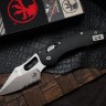Microtech Knives Manual Stitch RAM LOK Fluted Black Aluminum & Partial Serrated M390MK 169RL-11FL