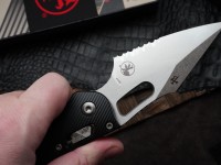 Microtech Knives Manual Stitch RAM LOK Fluted Black Aluminum &amp; Partial Serrated M390MK 169RL-11FL