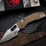 Microtech Knives Manual Stitch RAM LOK Fluted Tan G-10 & Partial Serrated M390MK 169RL-11FLGTTA