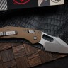 Microtech Knives Manual Stitch RAM LOK Fluted Tan G-10 & Partial Serrated M390MK 169RL-11FLGTTA