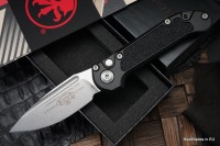 Microtech Knives LUDT Gen III Stonewash Drop Point w/ Black Handle 1135-10