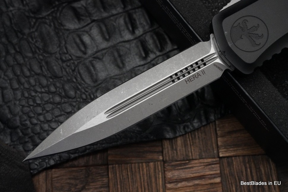 Microtech Knives Hera II Apocalyptic Double Edge w/ Black Handle 1702-10AP