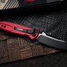 Microtech Socom Elite Manual Black Single Edge w/ Red Handles 160-1RD
