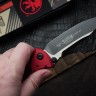 Microtech Socom Elite Manual Black Single Edge w/ Red Handles 160-1RD