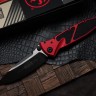 Microtech Socom Elite Manual Black Single Edge w/ Red Handles 160-1RD