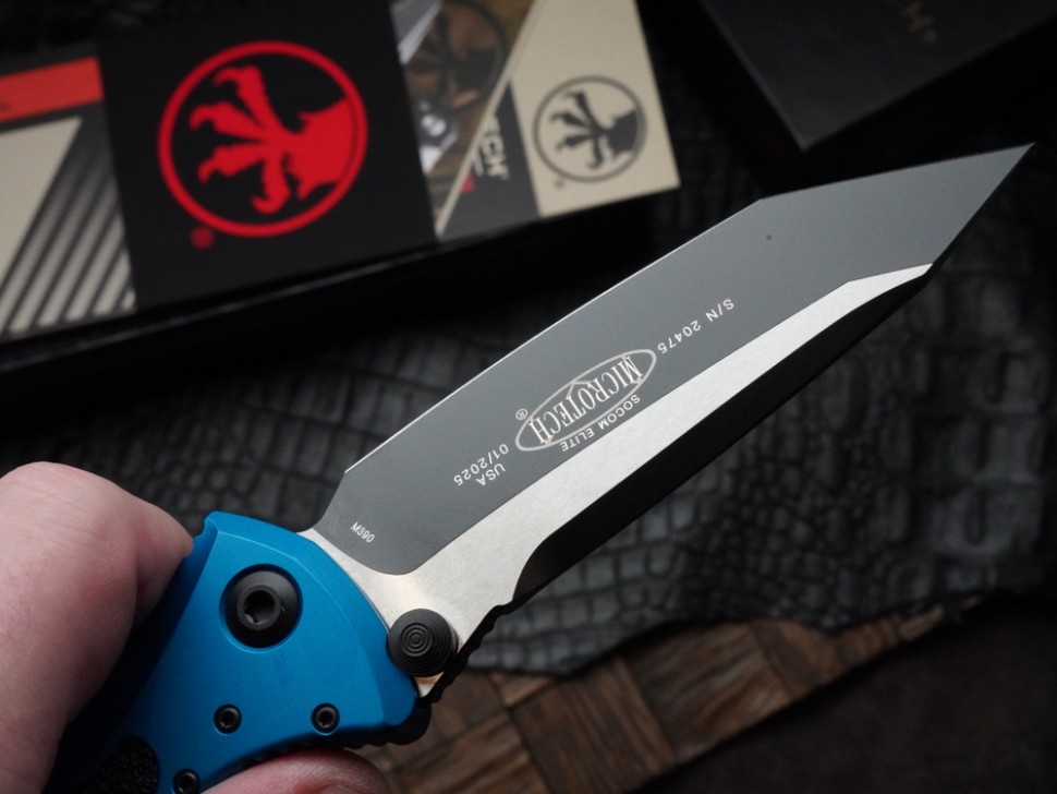 Microtech Socom Elite Tanto Edge Manual Blue Standard 161-1BL